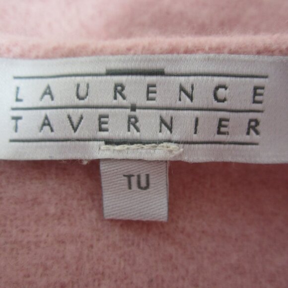 Vtg Laurence Tavernier Womens 100% Wool Eponyme Poncho Pastel Pink Fringe FLAW - Picture 3 of 10